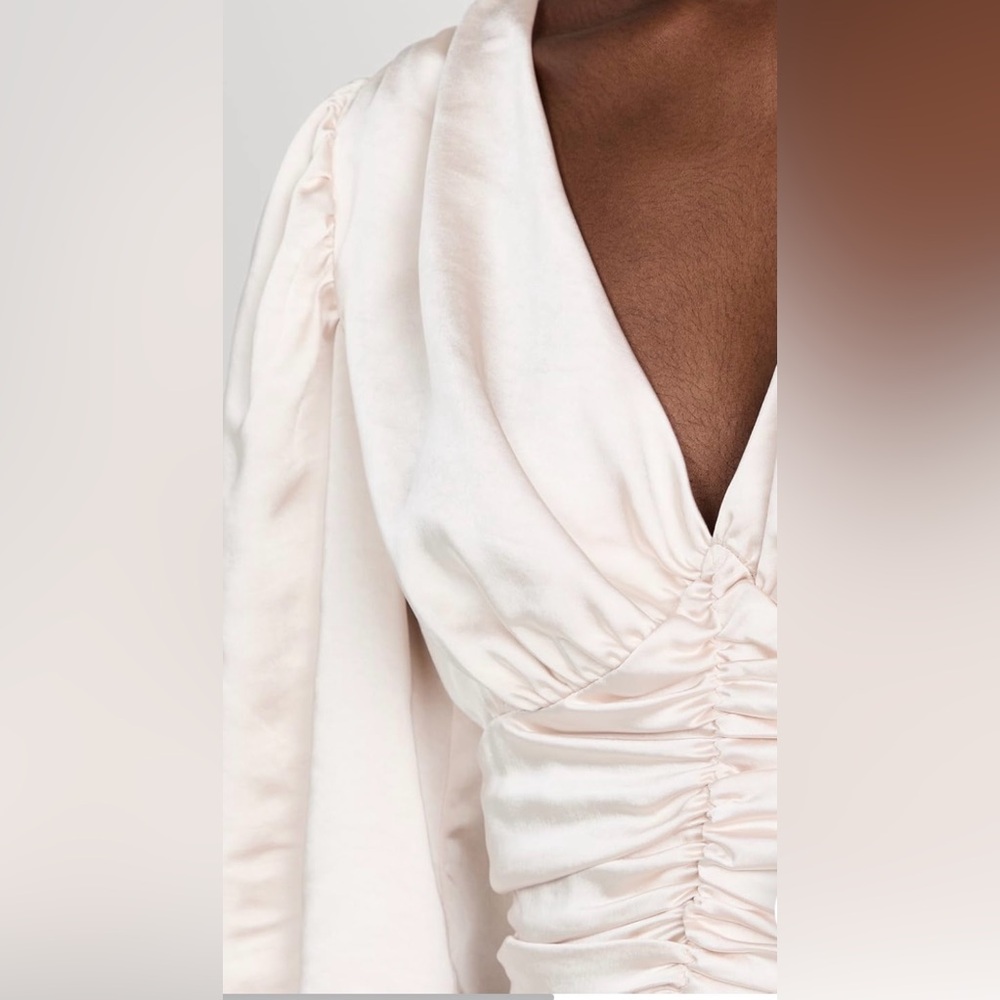 40% OFF Endless Rose Back Tie Satin Ruched Top, size Medium - Picture 4 of 5